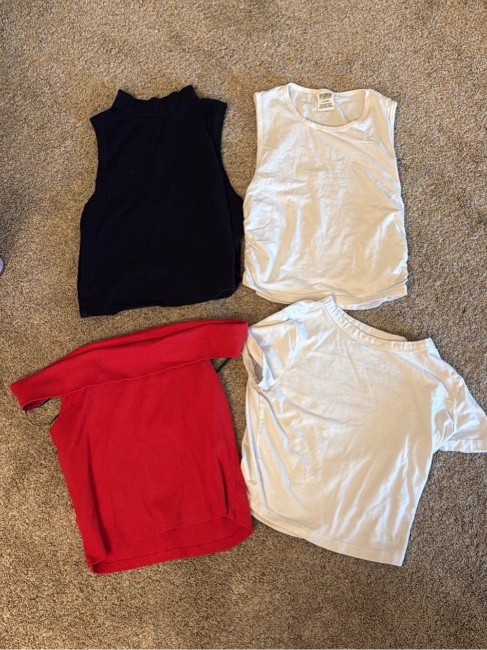 Versatile Women's Crop Top Set — Black, White, Red